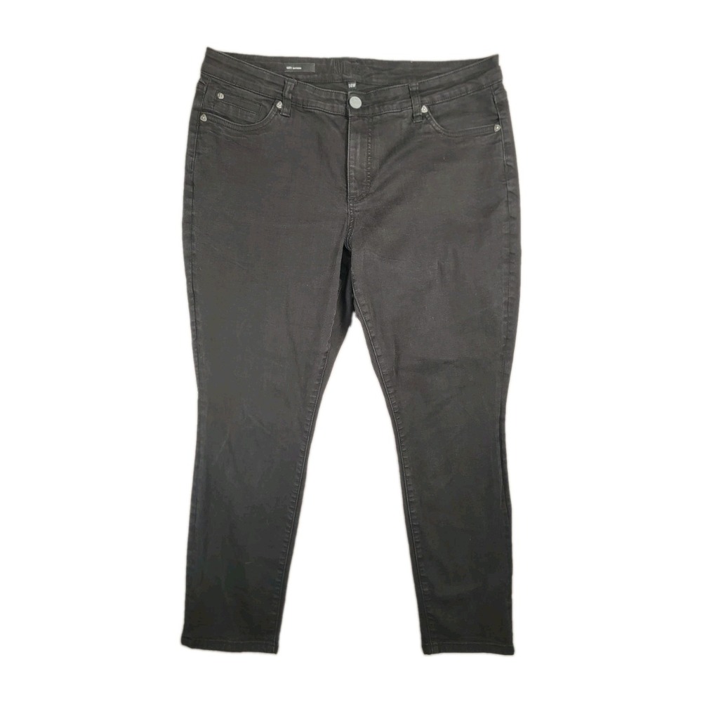 KUT from the Kloth Katy Boyfriend Jeans 14W Black Stretch Denim Straight Leg
